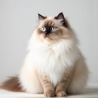 Fluffy groomed cat looking elegant